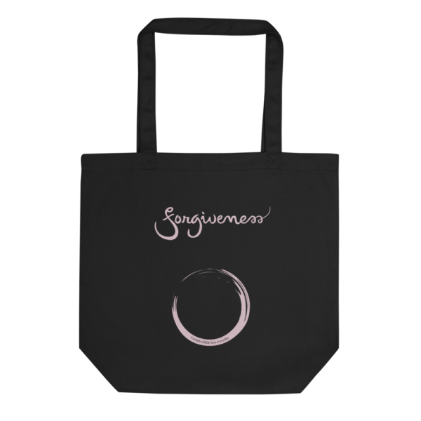 An eco bag for Forgiveness with inspiring secret note
